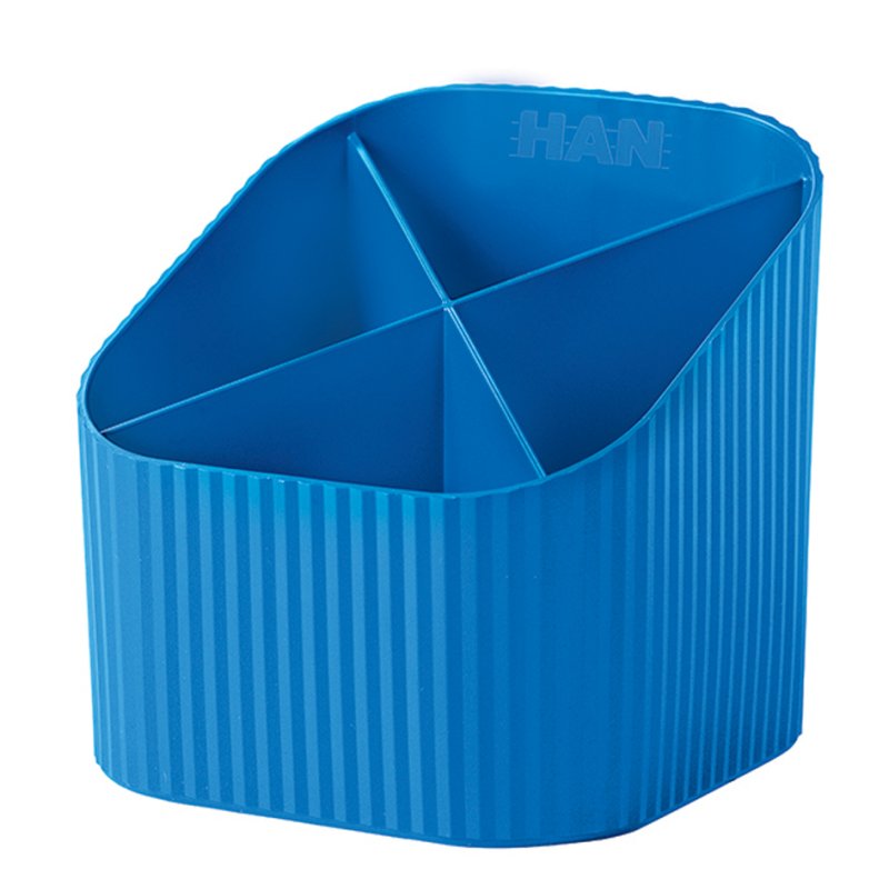 HAN porte-crayons Re-X-LOOP, plastique recyclé, 4 compartiments, blanc