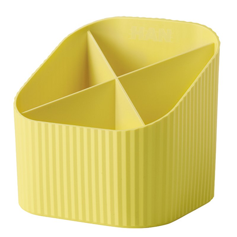 HAN porte-crayons Re-X-LOOP, plastique recyclé, 4 compartiments, blanc