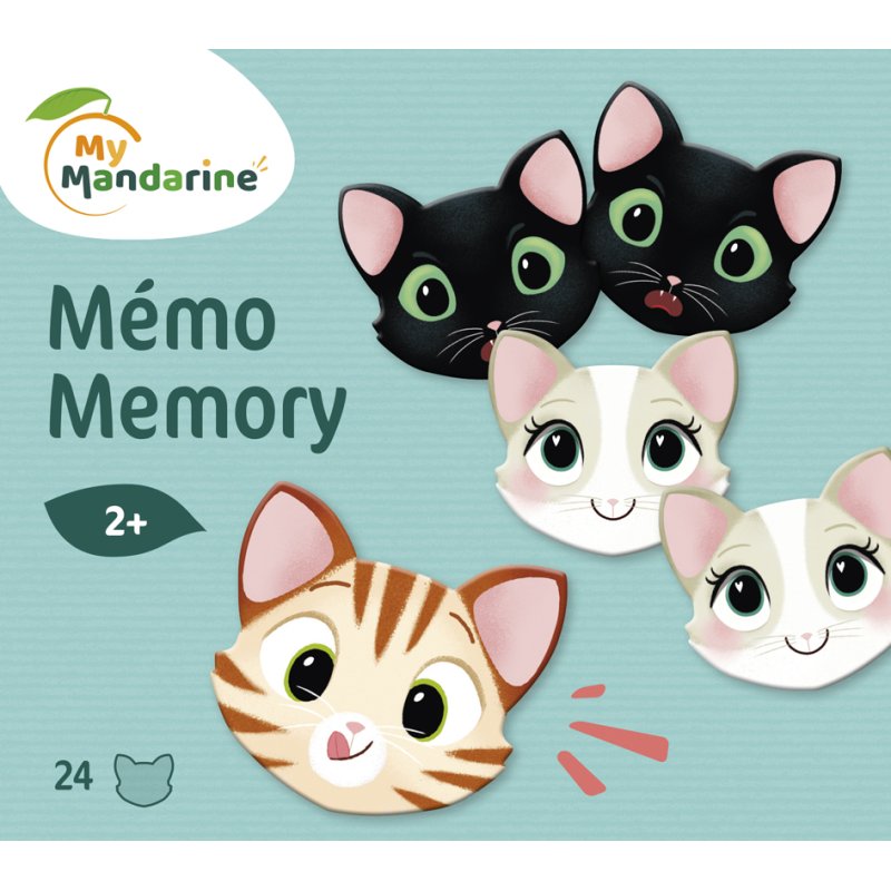 My Mandarine geheugenspel Katten, 24 kaarten, 12 paren, vanaf 2 jaar