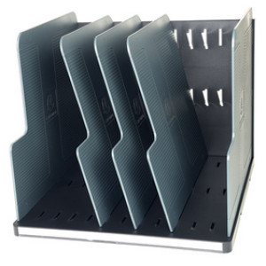 EXACOMPTA sorteerstation MODULOTOP, 4 vakken, zwart/grijs, 288×300×255 mm