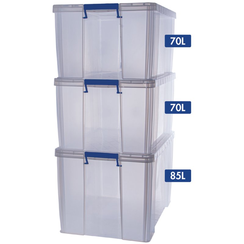 Fellowes ProStore boîtes de rangement ensemble bonus 2, transparent, empilable, set de 3