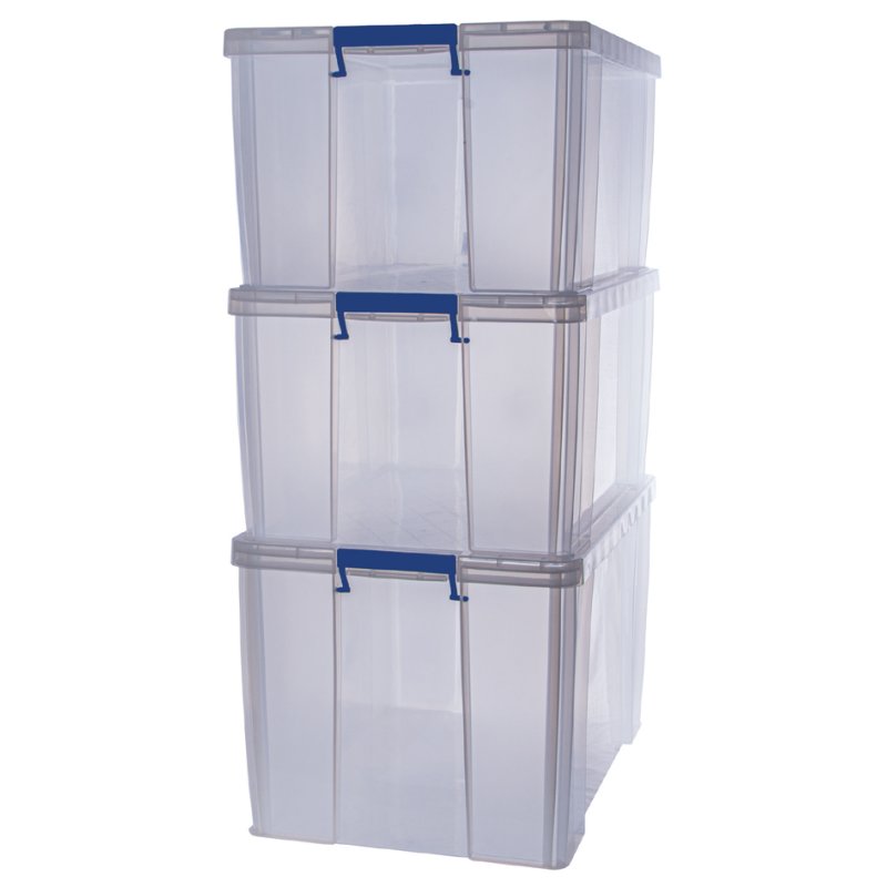 Fellowes ProStore boîtes de rangement ensemble bonus 2, transparent, empilable, set de 3