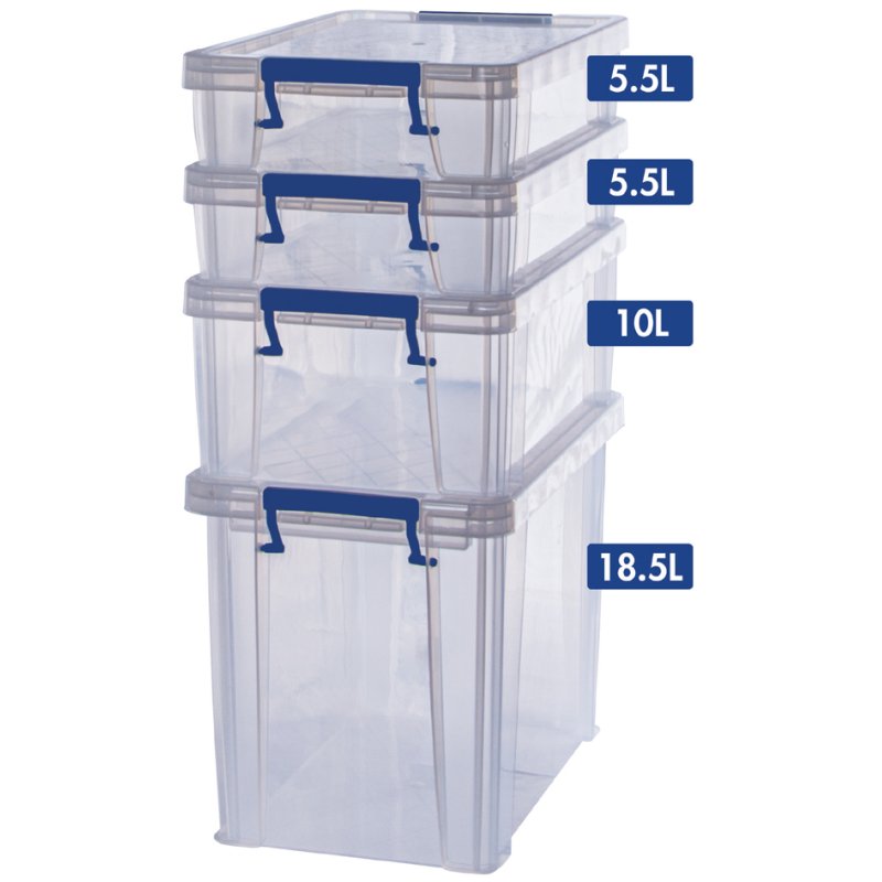 Fellowes ProStore boîtes de rangement Bonus Set 5, transparent, empilable, 4 pièces