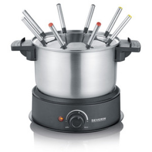 SEVERIN fondueset FO 2470, roestvrij staal/zwart, 1500 watt, 1,4 liter