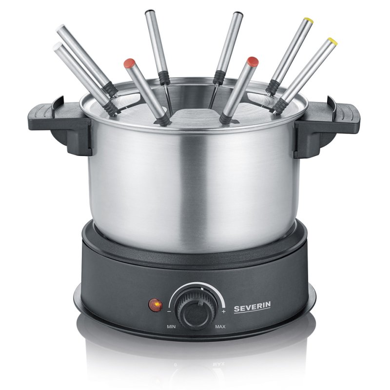 SEVERIN fondueset FO 2470, roestvrij staal/zwart, 1500 watt, 1,4 liter