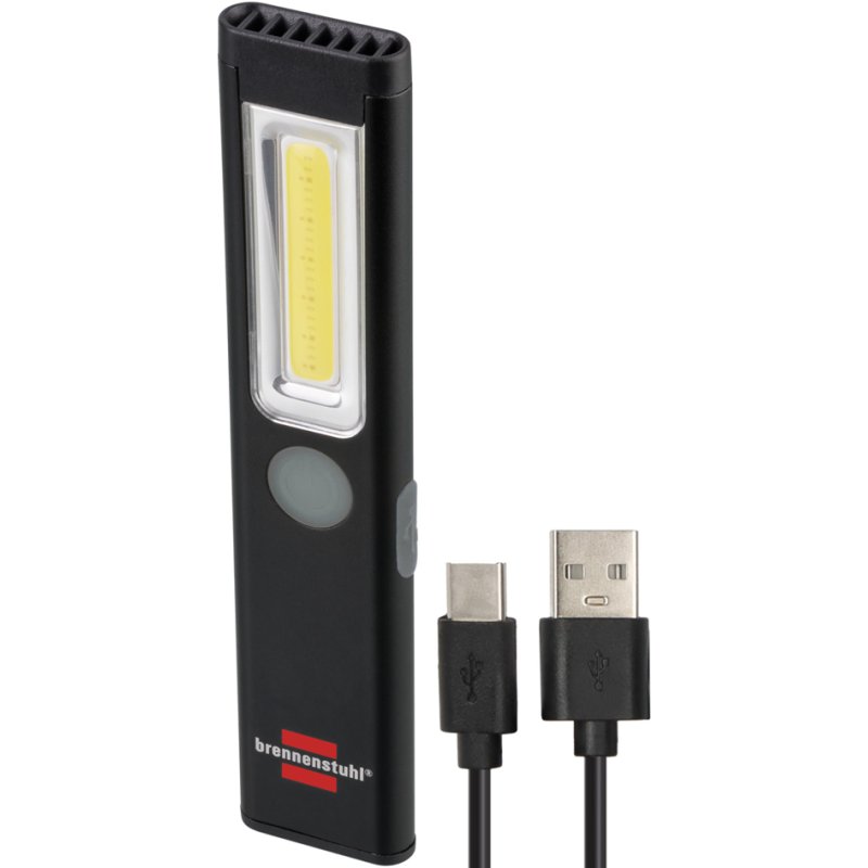 Brennenstuhl Lampe de poche LED PL 200 AC, rechargeable, noir/gris, 200 lm