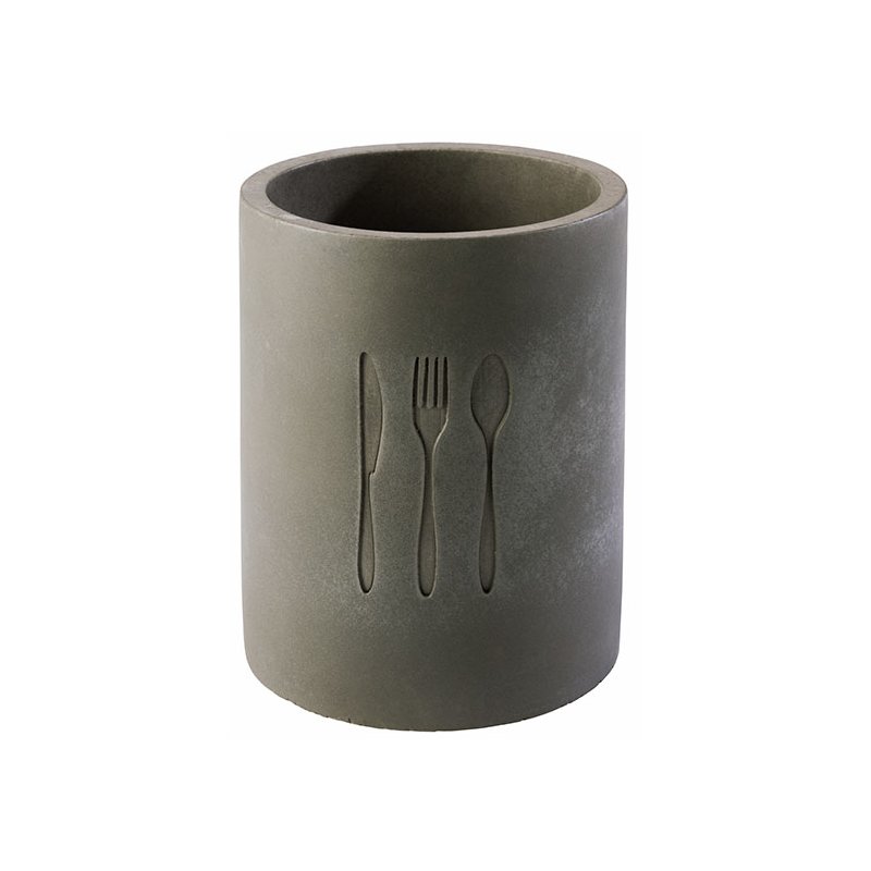 APS bac à couverts ELEMENT, gris, béton, 110 mm diamètre, 140 mm hauteur