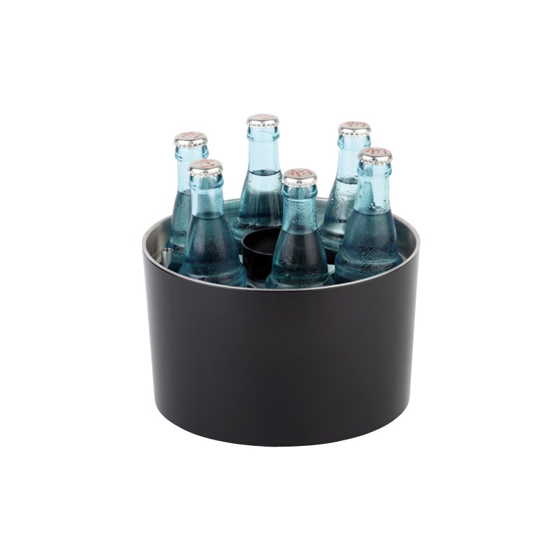 APS Refroidisseur de bouteilles de conférence, argent/noir, 6 bouteilles, diamètre 230 mm