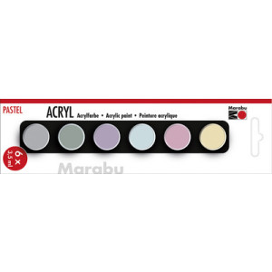 Marabu acrylverf set pastel, 6 x 3,5 ml