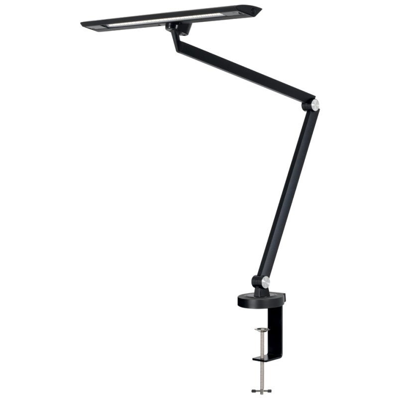 Hansa Lampe de bureau LED Zirkon, pince de table, noir, 12W