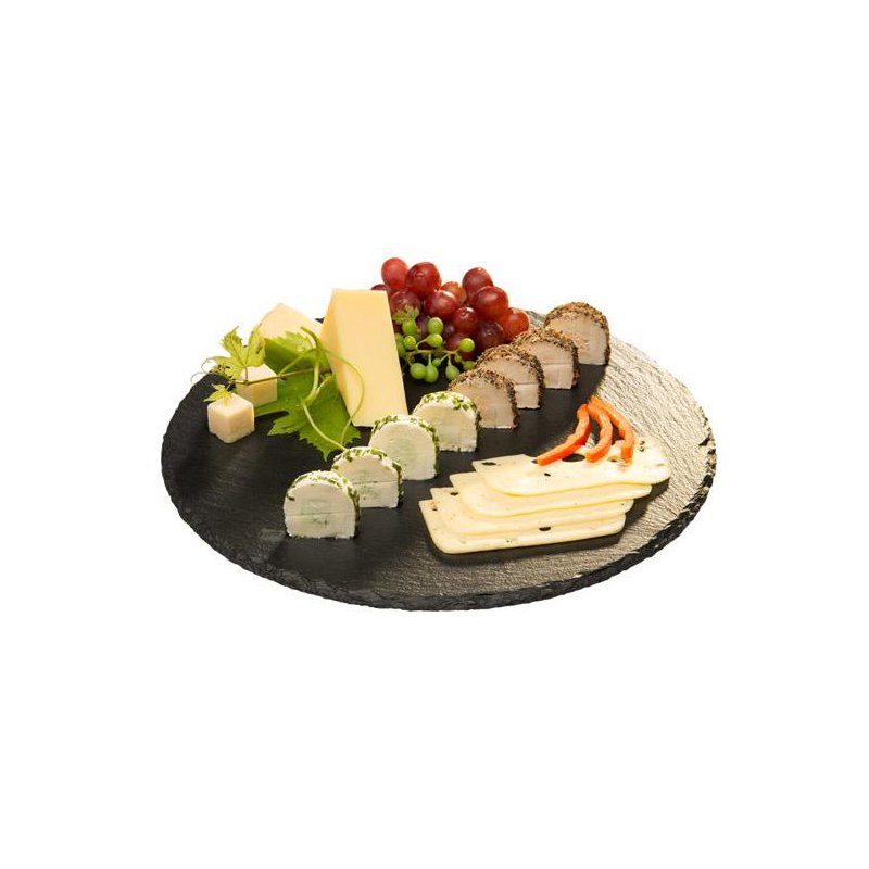 APS ardoise naturelle plateau à tarte, rond, anthracite, 320 mm