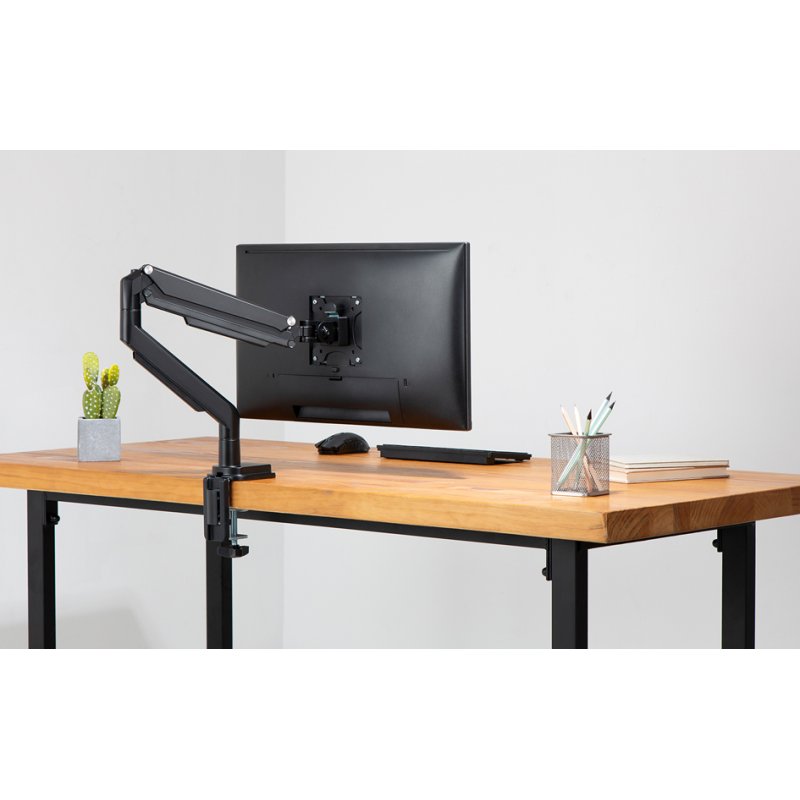 DIGITUS bras universel pour moniteur, 15-32 pouces, fixation par pince, système ressort pneumatique