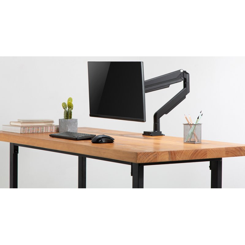 DIGITUS bras universel pour moniteur, 15-32 pouces, fixation par pince, système ressort pneumatique