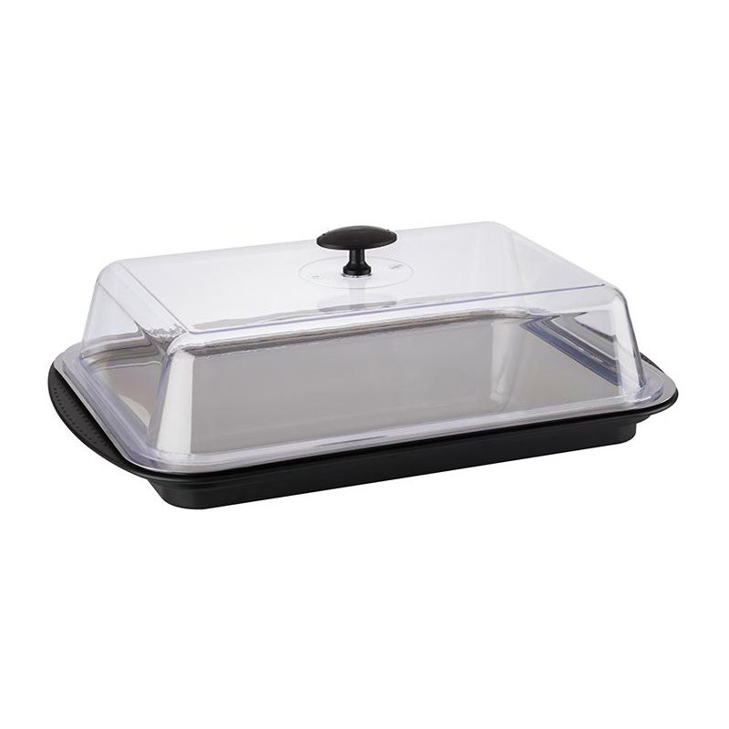 APS Thermo dienblad set, zwart/transparant, 430×290×140 mm