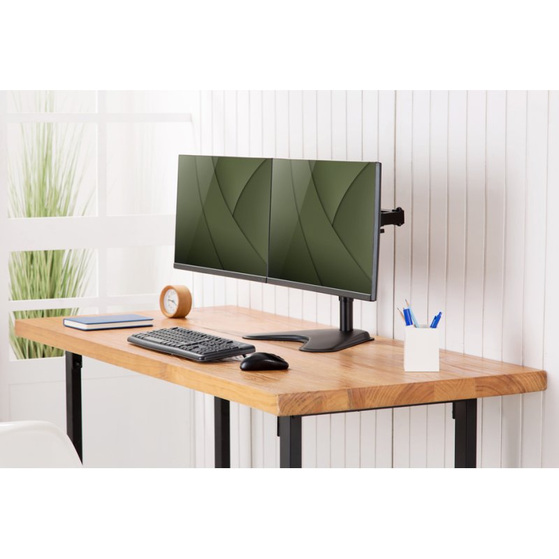 DIGITUS universele dual monitorstandaard, zwart, 15-32 inch, hoogte verstelbaar