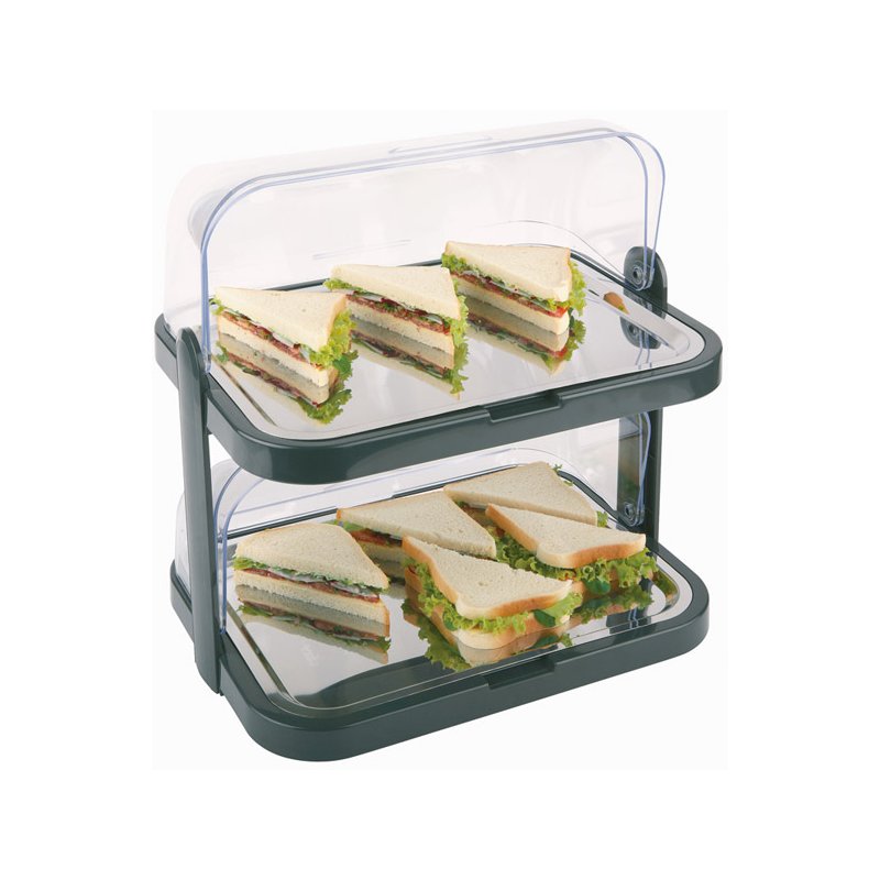 APS vitrine buffet double pont, noir, 440×320×440 mm