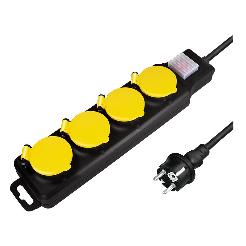 LogiLink multiprise d'extérieur, 3 prises, noir, IP44
