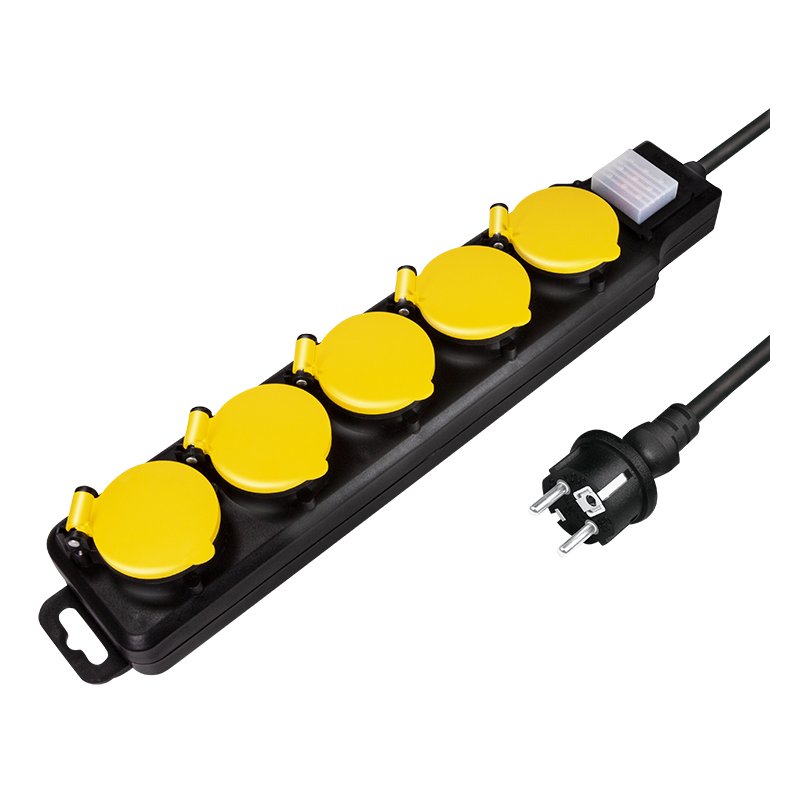 LogiLink multiprise d'extérieur, 3 prises, noir, IP44
