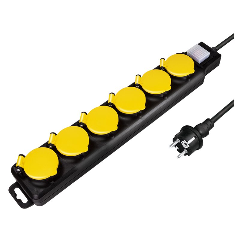 LogiLink multiprise d'extérieur, 3 prises, noir, IP44