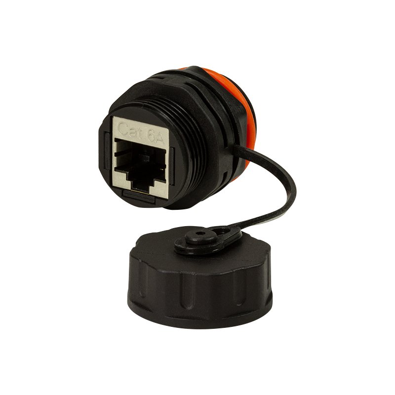 LogiLink Professional industrial connection coupler Category 6A, 2x RJ45 plug, IP68, black