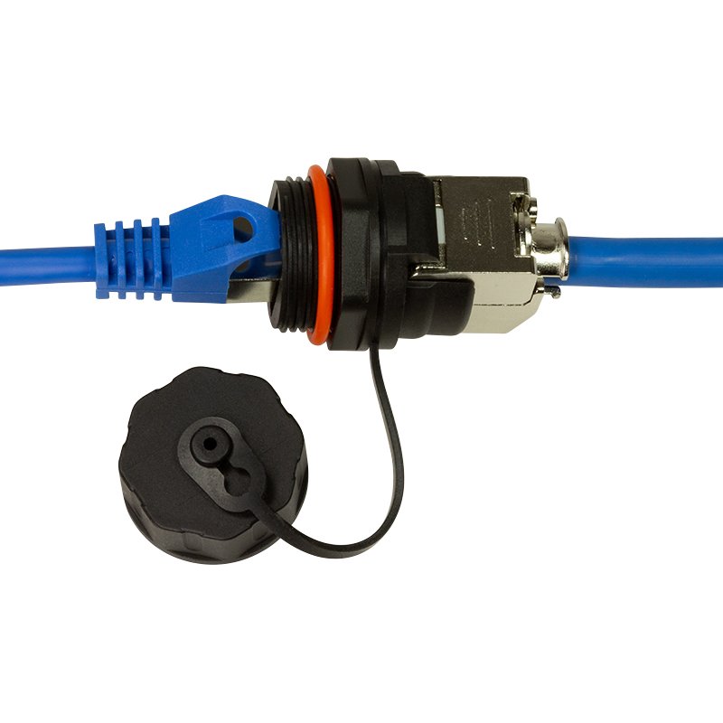 LogiLink Professional keystone screw coupler, RJ45 STP, IP68, black