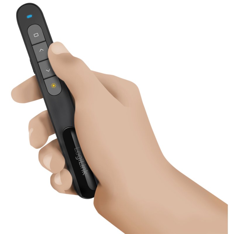 LogiLink draadloze presenter 2,4 GHz met laserpointer, zwart