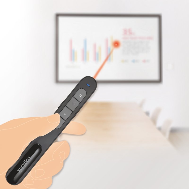 LogiLink présentateur sans fil 2,4 GHz avec pointeur laser, noir