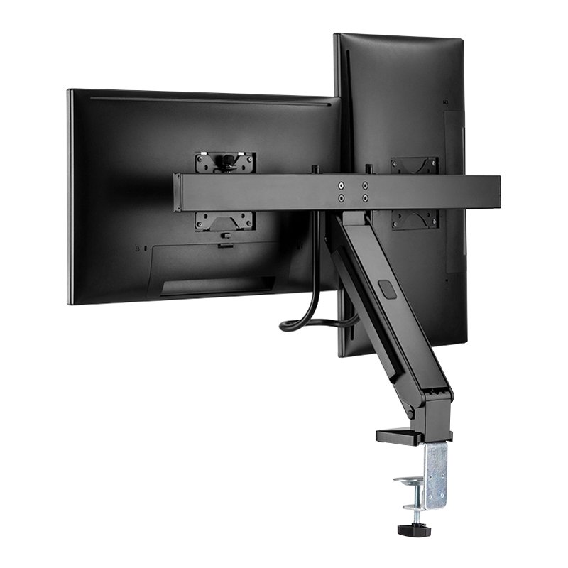 LogiLink bras double écran avec poignée, noir, 17-27 pouces, VESA 75×75/100×100