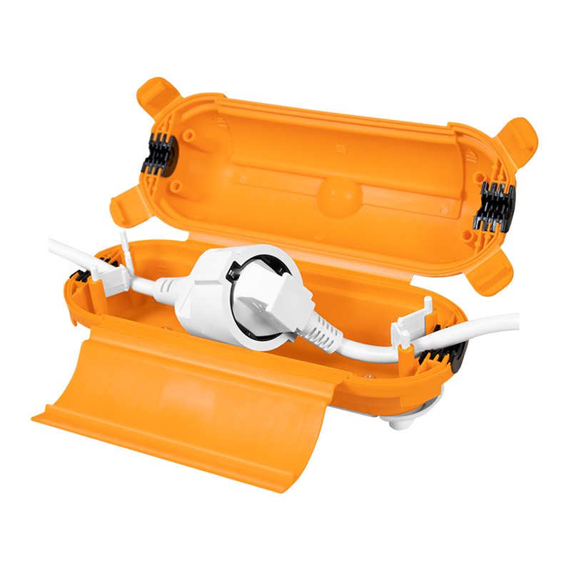 LogiLink kit extérieur rallonge + boîtier de protection câble, IP44, noir/jaune