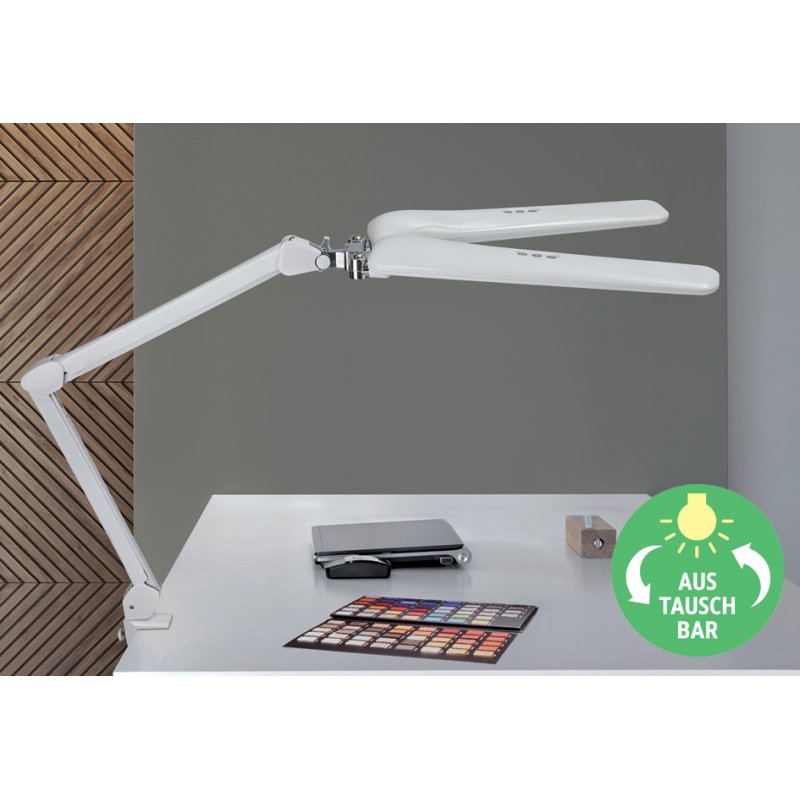 MAUL LED workplace lamp MAULcraft duo, dimmable, white, 22W