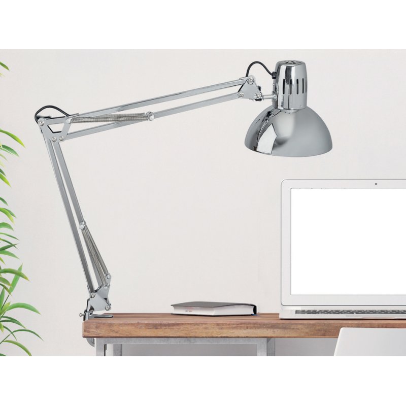 MAUL lampe de bureau MAULstudy chrome avec pince, sans ampoule, argent