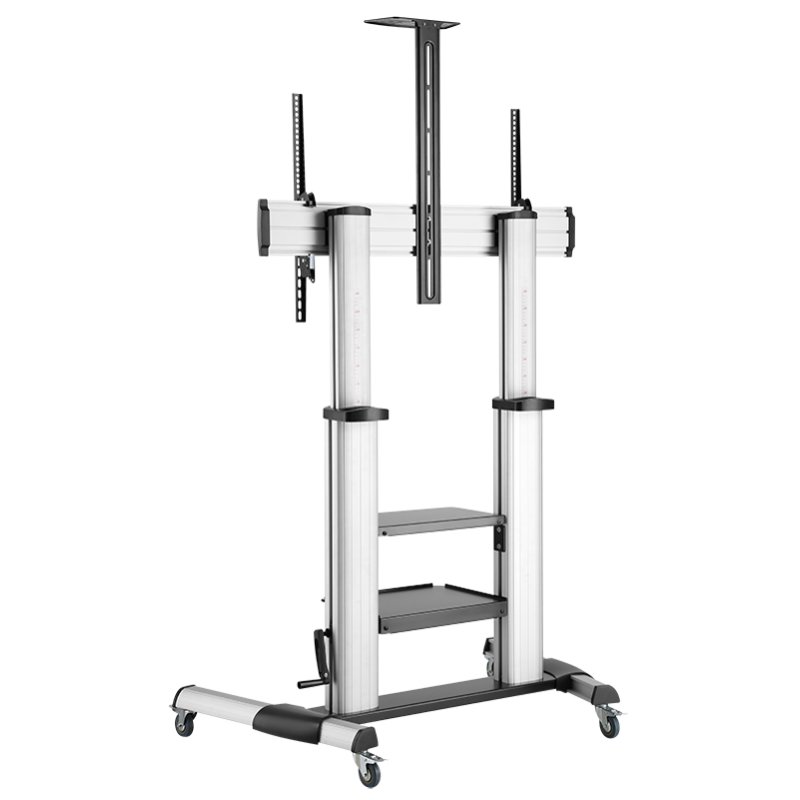 LogiLink TV-standaard, zwart/grijs, 60-100 inch, in hoogte verstelbaar, max 100 kg