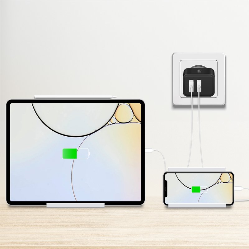 LogiLink USB wall socket adapter, 2x USB-A, 12 watt, black