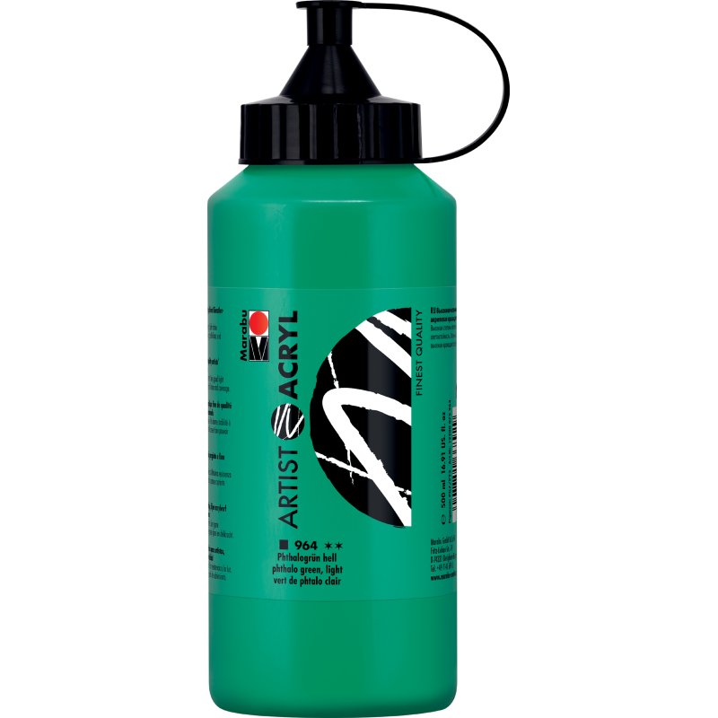 Marabu Artist Acryl acrylverf, lampzwart, 500 ml