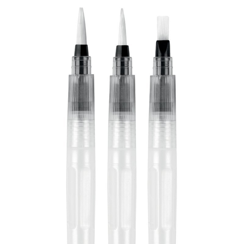 Marabu aquarel penselen set, 3 mm rond/4 mm rond/5 mm plat, 3 stuks