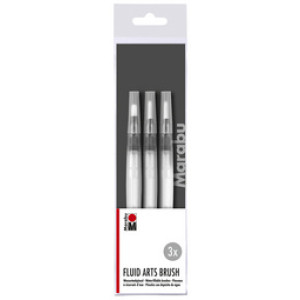 Marabu aquarel penselen set, 3 mm rond/4 mm rond/5 mm plat, 3 stuks