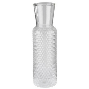 APS glazen karaf DOTS, helder glas, 0,9 liter, met kurken deksel