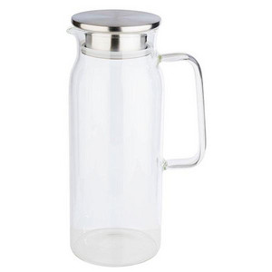 APS glazen karaf met deksel, 1,5 liter, glas/rvs, geïntegreerde zeef