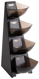 APS doseerdispenser MULTI RACK, 4-traps, roestvrij staal zwart