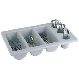 APS bestekbak GN 1/1, 6 vakken, grijs, 530×325×100 mm