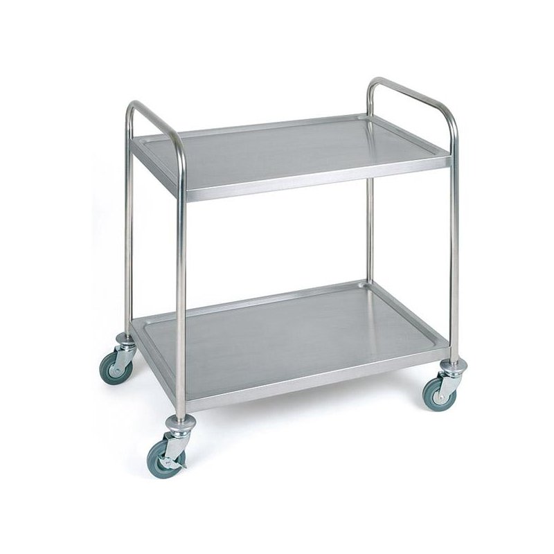APS serveer-/transportwagen GO, 2 etages, roestvrij staal, 910×590×930 mm