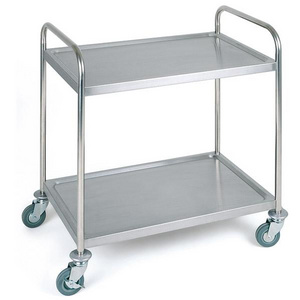 APS serveer-/transportwagen GO, 2 etages, roestvrij staal, 910×590×930 mm