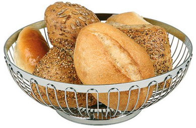 APS brood- en fruitmand rond, diameter 180 mm, hoogglans edelstaal 18/8