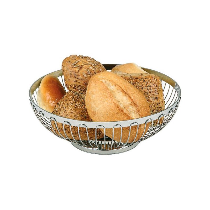 APS corbeille à pain et fruits, ronde, diamètre 255 mm, acier inoxydable poli brillant