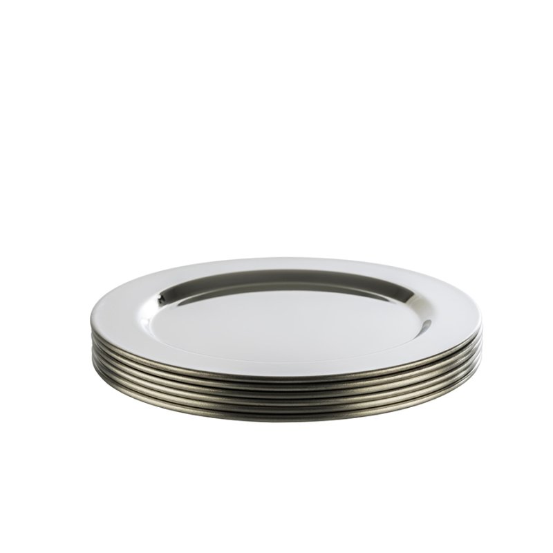 APS onderzetter ROLLO, zilver, roestvrij staal 18/8, Ø 120 mm, 6 stuks