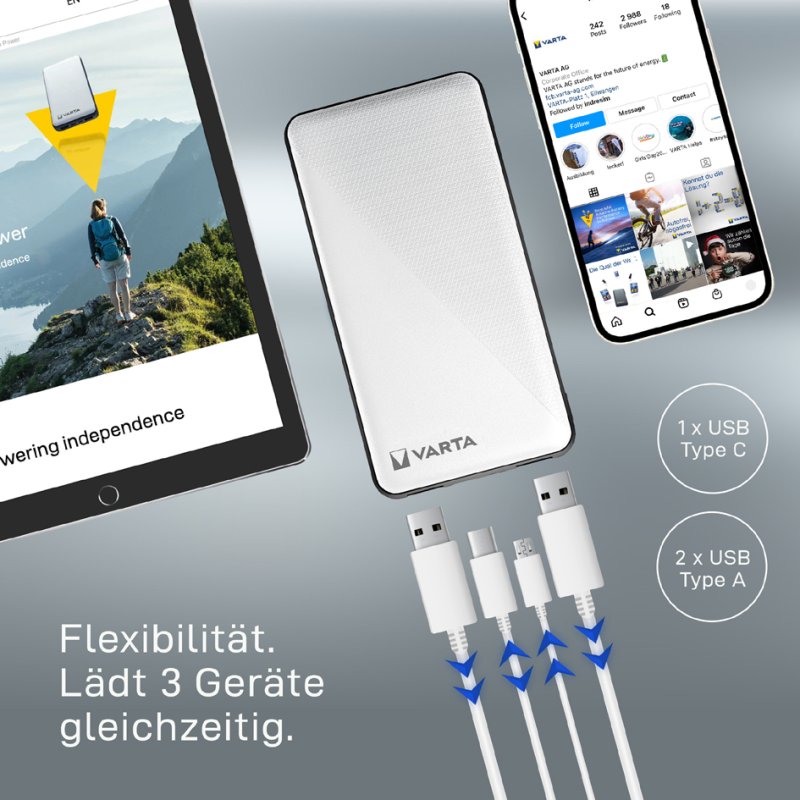 VARTA powerbank Energy, 5000 mAh, wit