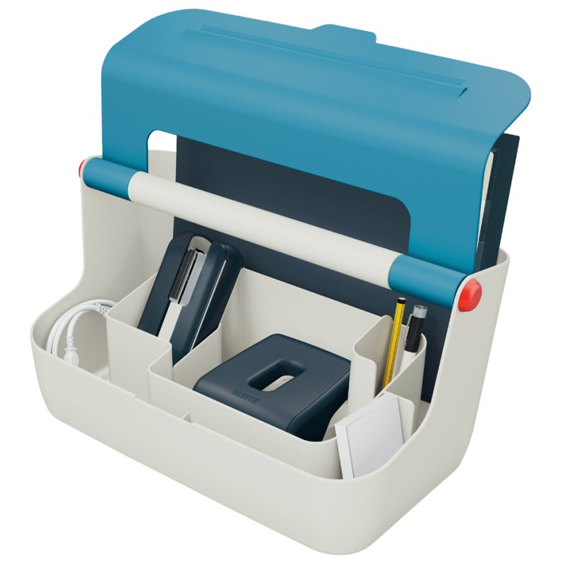 LEITZ Boîte de rangement mobile Cosy, gris clair/jaune, étanche, plastique ABS