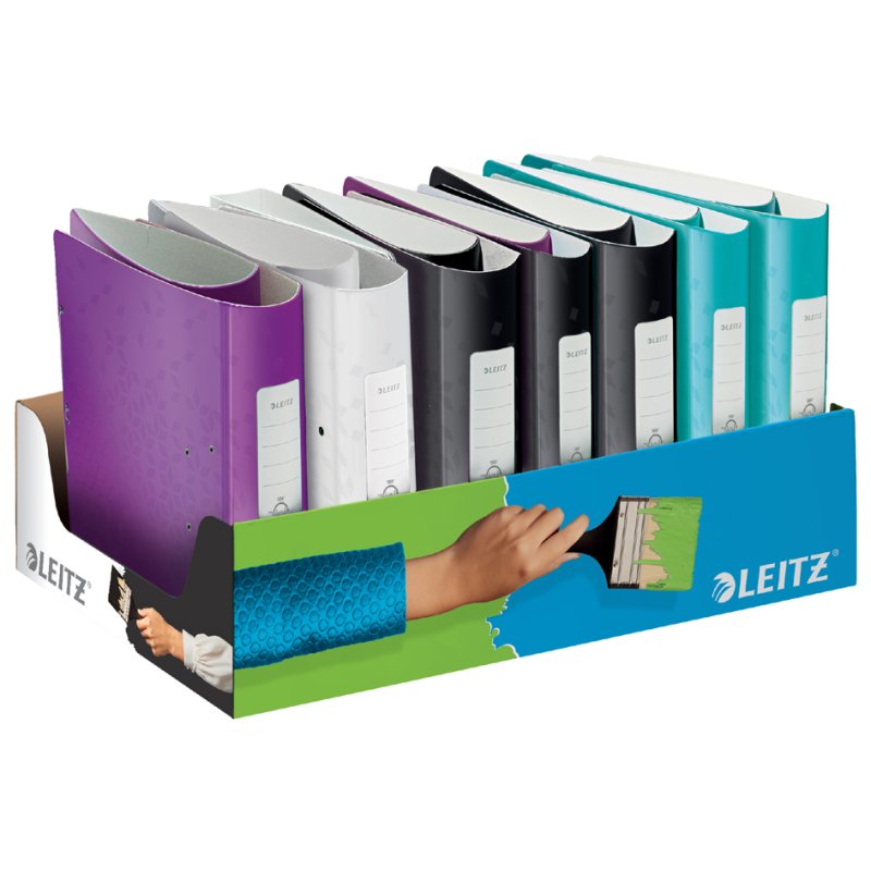 LEITZ Active WOW 180 degree ring binders, 15-piece display, assorted colours