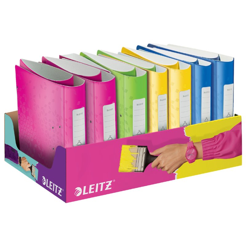 LEITZ Active WOW 180 degree ring binders, 15-piece display, assorted colours