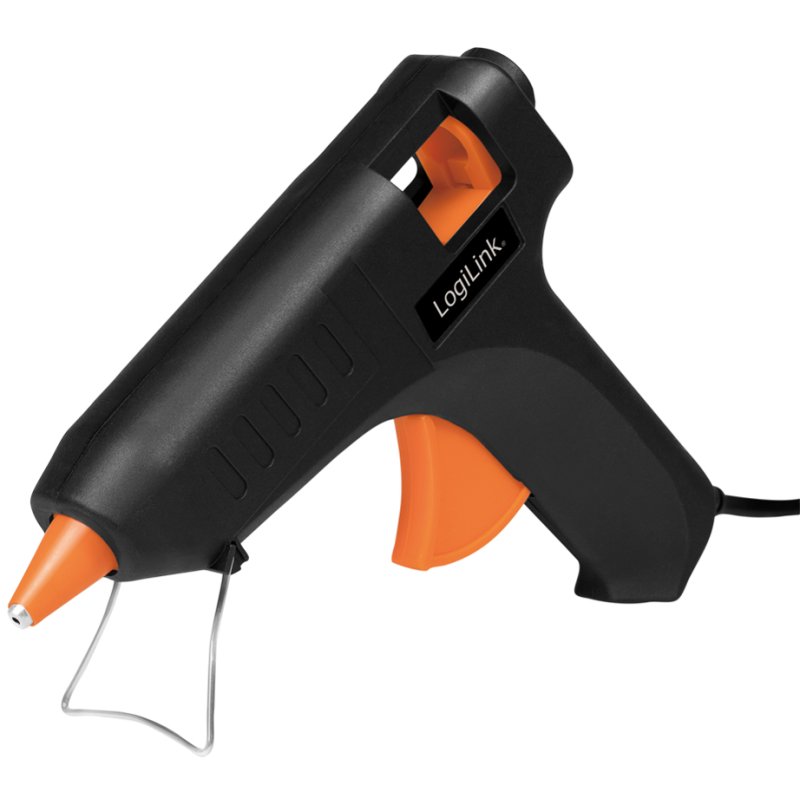 LogiLink pistolet à colle 20 Watts, noir/orange, avec support